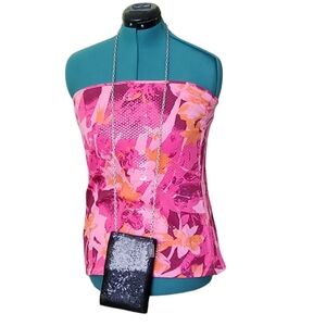 Whiting & Davis Black Mesh Crossbody Phone Bag